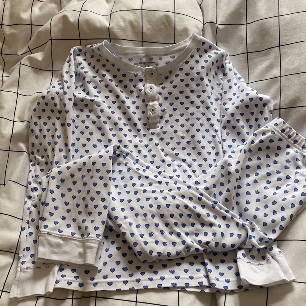 Blue heart roller rabbit pjs size 12 kids